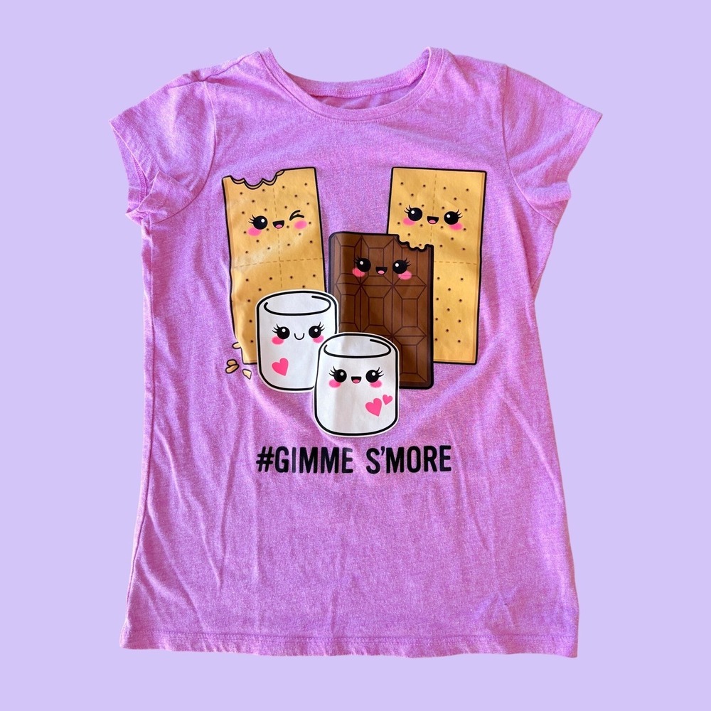 Y2K The Children's Place Pink Kawaii S'mores Graphic Baby Tee Shirt Scene #18